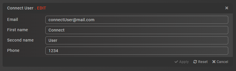 Edit profile form