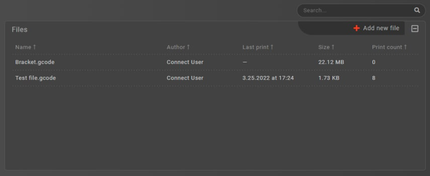 Files panel