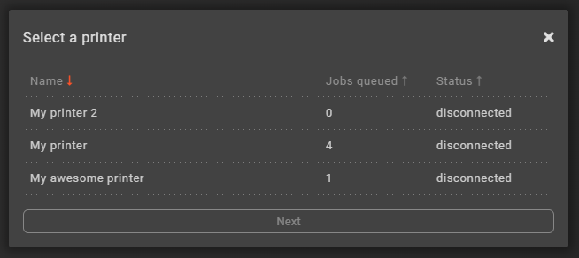 Job queue wizard step 1
