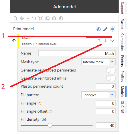 Mask settings